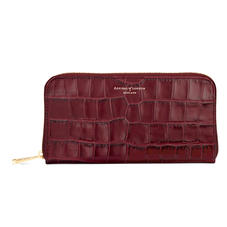 Continental Purse in Deep Shine Bordeaux Croc