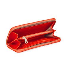 Continental Purse in Deep Shine Orange Small Croc