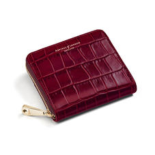 Slim Mini Continental Purse in Deep Shine Bordeaux Croc
