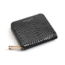 Slim Mini Continental Purse in Black Patent Croc