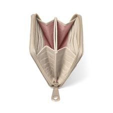 Slim Mini Continental Purse in Soft Taupe Patent Croc