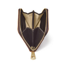 Slim Mini Continental Purse in Smooth Tan & Dark Brown