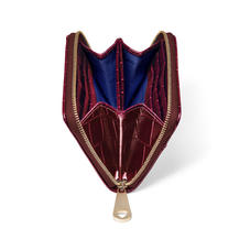 Slim Mini Continental Purse in Deep Shine Bordeaux Croc