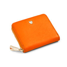 Slim Mini Continental Purse in Bright Orange Saffiano