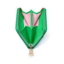 Slim Mini Continental Purse in Bright Green Saffiano
