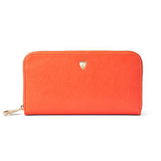 Continental Wallet in Bright Orange Saffiano