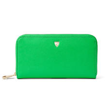 Continental Wallet in Bright Green Saffiano