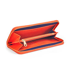 Continental Wallet in Bright Orange Saffiano