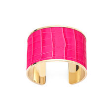 Cleopatra Cuff Bracelet in Deep Shine Penelope Pink Small Croc