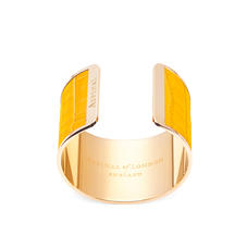 Cleopatra Cuff Bracelet in Deep Shine Bright Mustard Small Croc