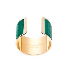 Cleopatra Cuff Bracelet in Deep Shine Emerald Green Small Croc