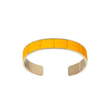 Cleopatra Skinny Cuff Bracelet in Deep Shine Bright Mustard Small Croc