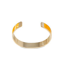 Cleopatra Skinny Cuff Bracelet in Deep Shine Bright Mustard Small Croc