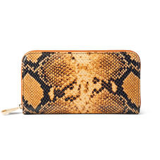 Continental Clutch Zip Wallet in Mustard Snake