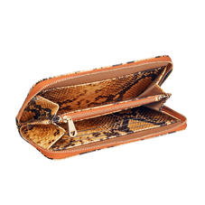 Continental Clutch Zip Wallet in Mustard Snake