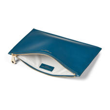 Large Essential Flat Pouch in Smooth Topaz