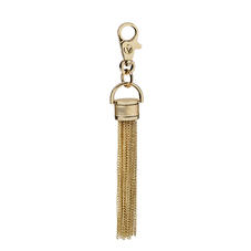 Tassel Keyring in Gold Moire Print