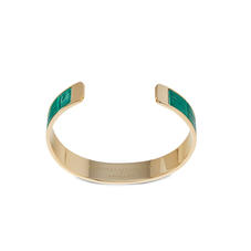 Cleopatra Skinny Cuff Bracelet in Deep Shine Emerald Green Small Croc