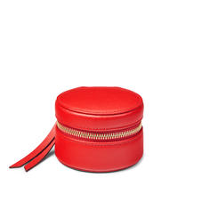Zipped Travel Jewellery Case in Scarlet Saffiano