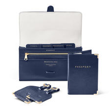 Classic Travel Collection in Midnight Blue Silk Lizard