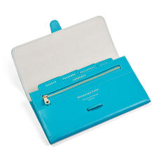Classic Travel Wallet in Smooth Turquoise