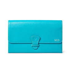 Classic Travel Wallet in Smooth Turquoise