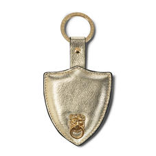 Small Lion & Shield Keyring in Pale Gold Pebble