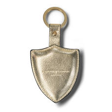 Small Lion & Shield Keyring in Pale Gold Pebble