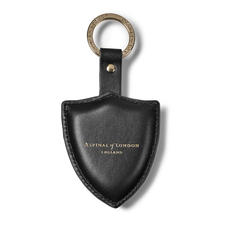 Small Lion & Shield Keyring in Smooth Black