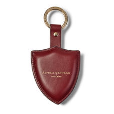 Small Lion & Shield Keyring in Smooth Bordeaux