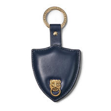 Small Lion & Shield Keyring in Smooth Navy