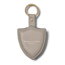 Small Lion & Shield Keyring in Smooth Warm Grey