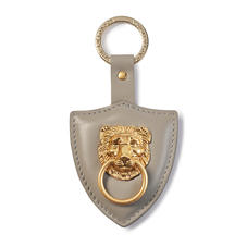 Large Lion & Shield Keyring in Smooth Warm Grey