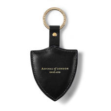 Large Lion & Shield Keyring in Smooth Black