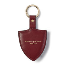 Large Lion & Shield Keyring in Smooth Bordeaux