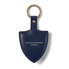Large Lion & Shield Keyring in Smooth Navy
