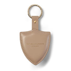 Large Lion & Shield Keyring in Smooth Soft Taupe