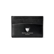 City Slim Credit Card Holder in Black Saffiano & Smooth Black
