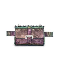 Micro Lottie Belt Bag in Iridescent Silk Lizard