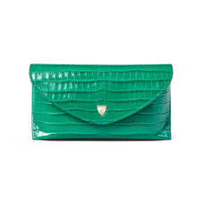 Sunglasses Case in Deep Shine Emerald Green Small Croc