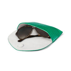 Sunglasses Case in Deep Shine Emerald Green Small Croc