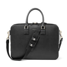 Small Mount Street Laptop Bag in Black Pebble