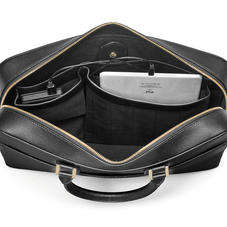 Small Mount Street Laptop Bag in Black Pebble