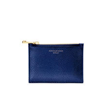 Small Essential Flat Pouch in Midnight Blue Lizard
