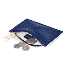 Small Essential Flat Pouch in Midnight Blue Lizard