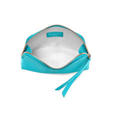 Small Essential Cosmetic Case in Turquoise Saffiano