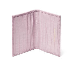 Double Fold Credit Card Case in Lilac Croc