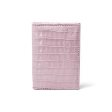 Double Fold Credit Card Case in Lilac Croc