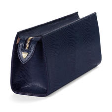 Small Cosmetic Case in Midnight Blue Lizard