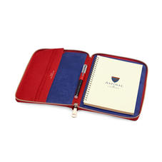A5 Zipped Padfolio in Scarlet Saffiano